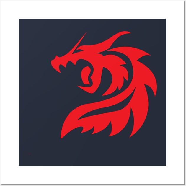 red dragon Wall Art by Brainable ART